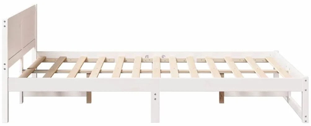 vidaXL Σκελετός Κρεβατιού Λευκό 140 x 190 cm Μασίφ ξύλο πεύκου