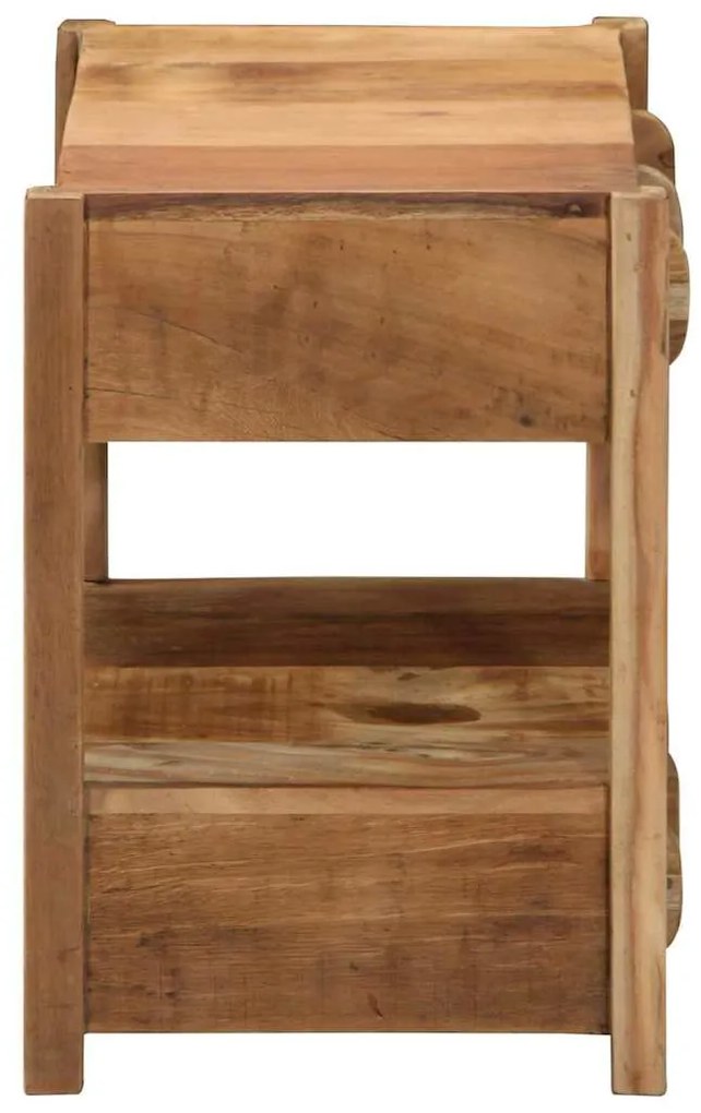 vidaXL End Table με συρτάρι Καφέ 43 x 32 x 46 εκ Στερεό Ανακτηθέν Ξύλο