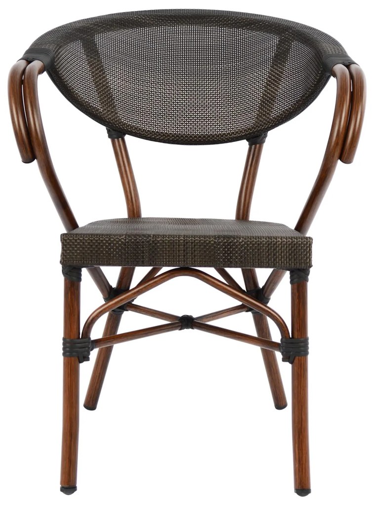 Καρέκλα - Πολυθρόνα CLAY C5025 Αλουμινίου Bamboo Look Καφέ με Textline 60,5x59x81 εκ. 60.5x59x81 εκ.