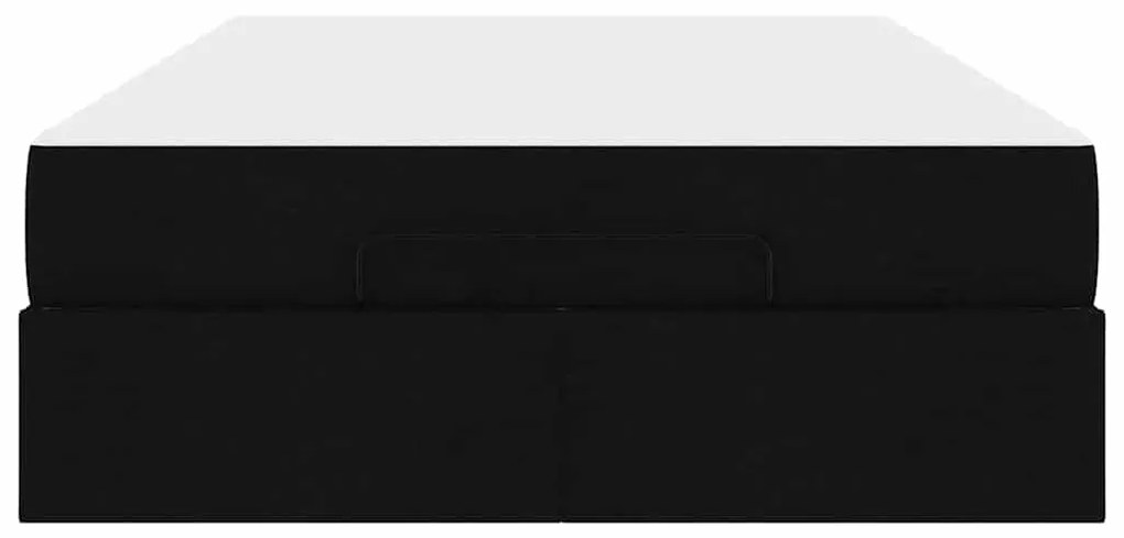 vidaXL Σκελετός κρεβατιού με στρώμα με στρώμα 2 pcs Μαύρο ύφασμα