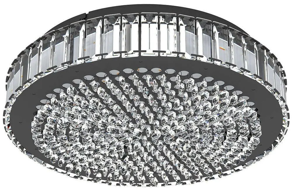 Φωτιστικό Οροφής - Πλαφονιέρα Balparda 390248 Φ41x11cm Dim Led 3500lm 23,5W 4000K Clear-Black Eglo Steel,Glass