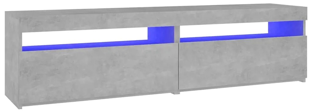 vidaXL Έπιπλα Τηλεόρασης με LED 2 τεμ. Γκρι Σκυροδέματος 75x35x40 εκ.