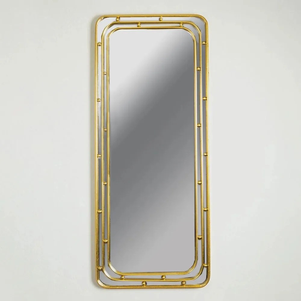 Καθρέπτης Τοίχου 751-11032 50x4x120cm Gold Estheti Home Metal, Glass