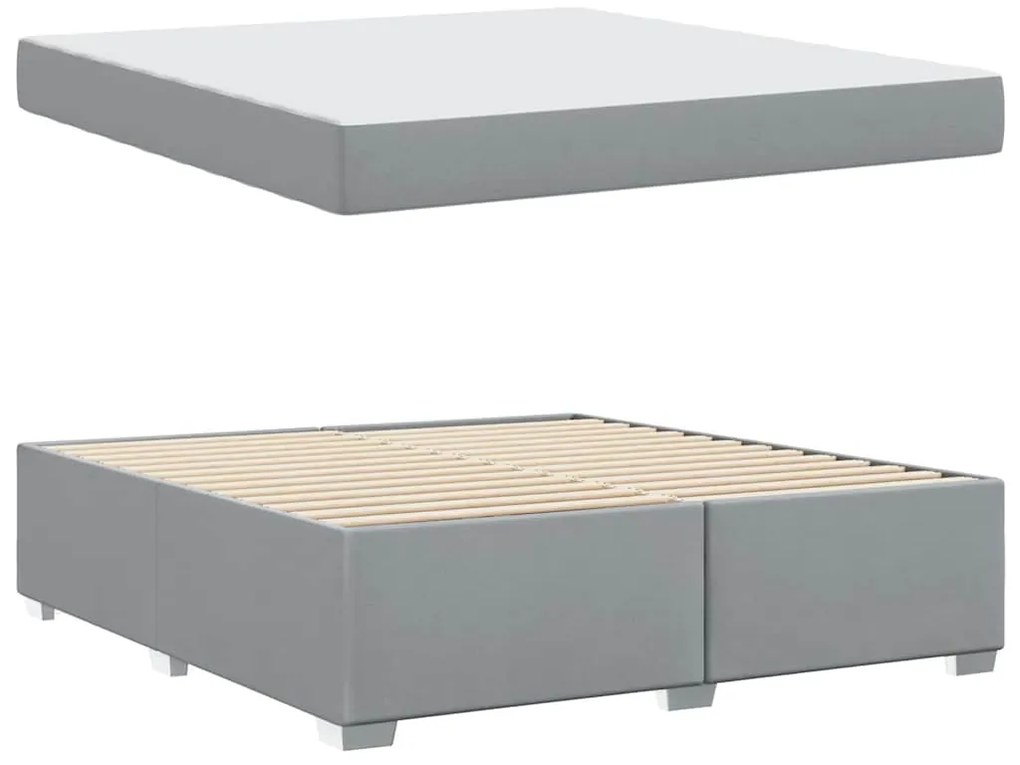 vidaXL Σκελετός Κρεβατιού Άλλο Ανοιχτό γκρι 180 x 200 cm ύφασμα