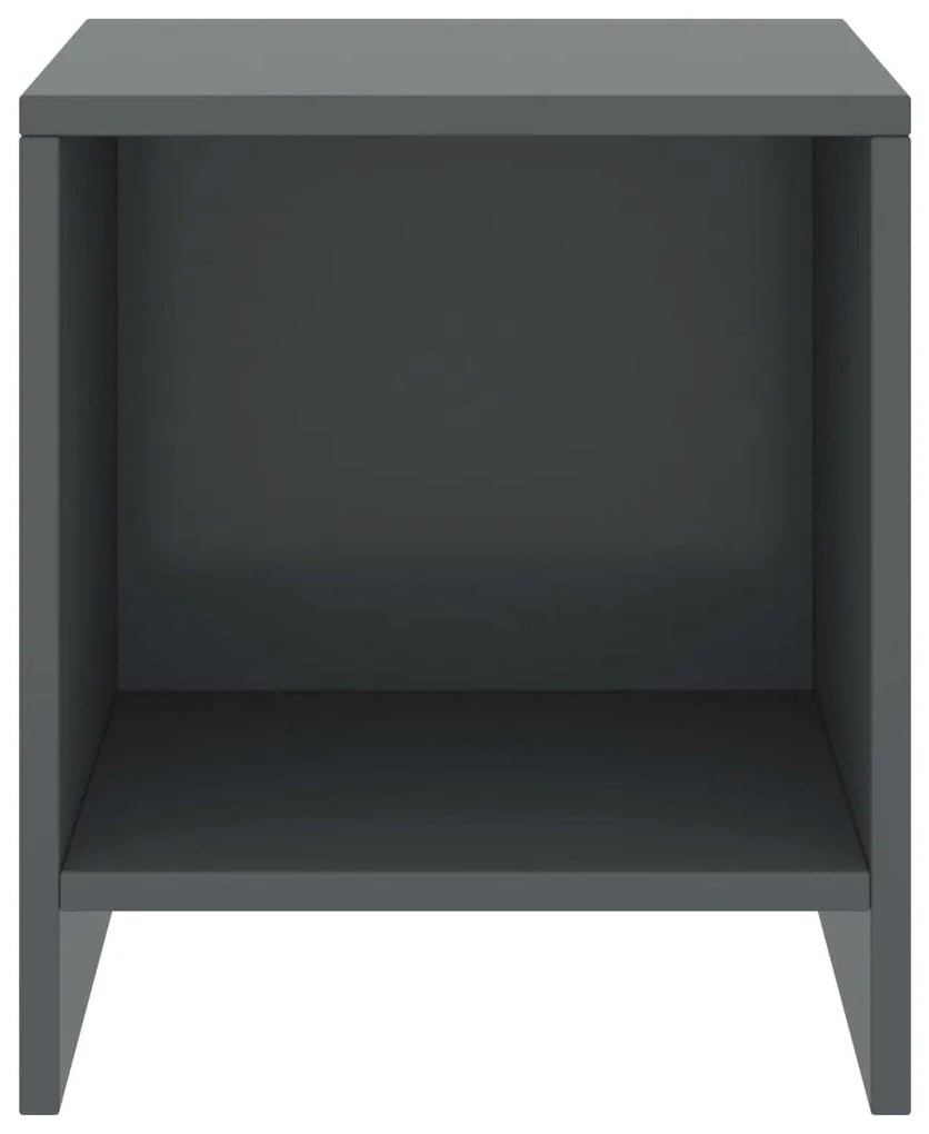 vidaXL Κομοδίνα 2 τεμ. Σκούρο Γκρι 35 x 30 x 40 εκ. Μασίφ Ξύλο Πεύκου
