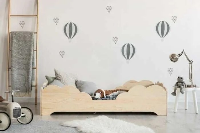 Kρεβάτι Montessori  Cloud  σε Φυσικό  Ξύλο  100×200cm  Adeko