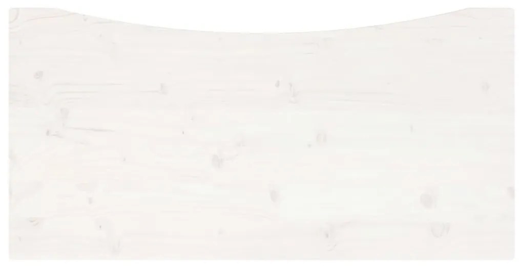 Επιφάνεια Γραφείου Λευκή 100x50x2,5 εκ. από Μασίφ Ξύλο Πεύκου - Λευκό