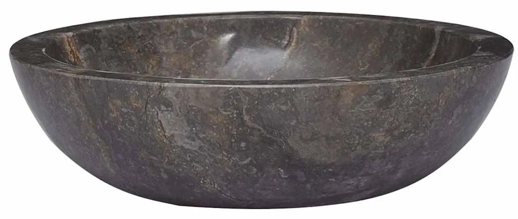 vidaXL Νιπτήρας Γκρι Ø40x12 εκ. Μαρμάρινος