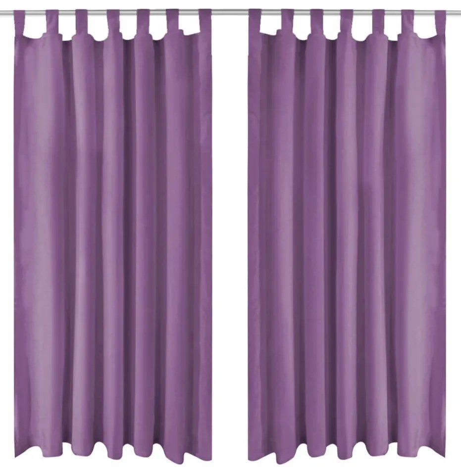 vidaXL Κουρτίνες με Θηλιές 2 τεμ. Λιλά 140 x 225 εκ από Microsatin