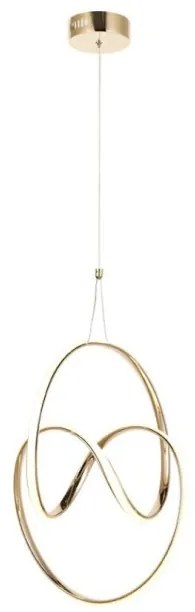 Κρεμαστό Φωτιστικό Οροφής Led Μέταλλο H40 Φ30 Eurolamp-144-15031-Χρυσό 144-15031