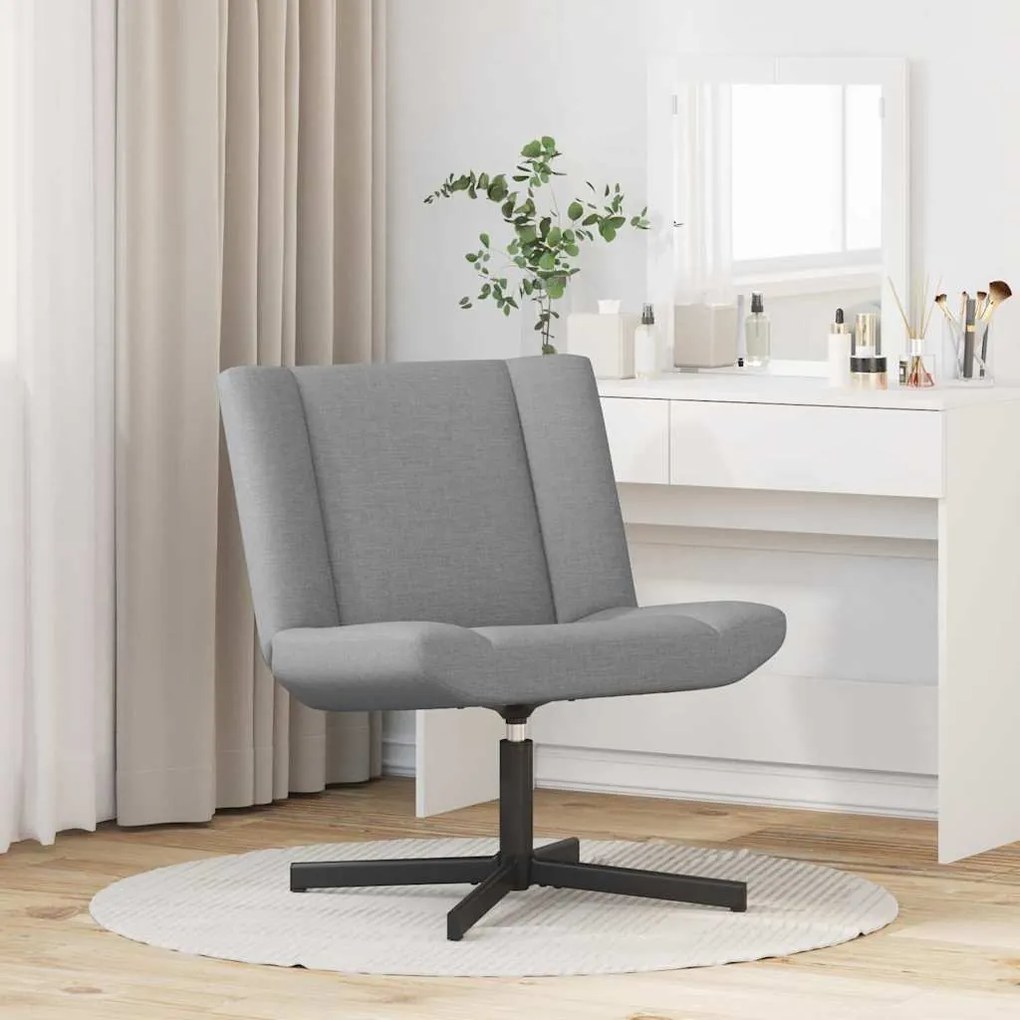 vidaXL Περιστρεφόμενη καρέκλα Ανοιχτό γκρι 63 x 75 x 76 εκ ύφασμα