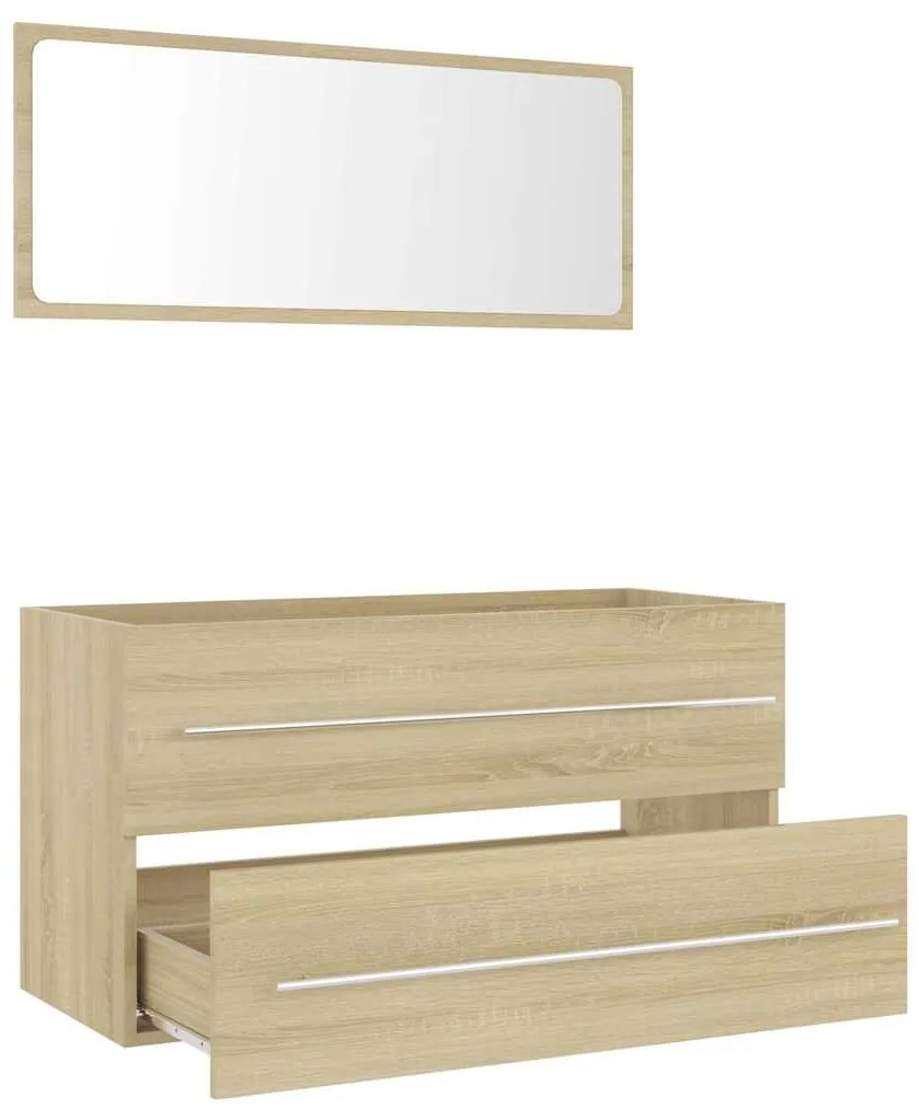 vidaXL Σετ Επίπλων Μπάνιου 2 Τεμαχίων Sonoma Δρυς από Μοριοσανίδα