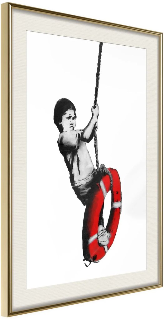 Αφίσα - Banksy: Swinger - 20x30 - Χρυσό - Με πασπαρτού