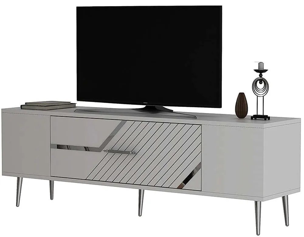 Έπιπλο Τηλεόρασης Dekolp 475OLV3058 150x29,6x48,2cm White-Silver