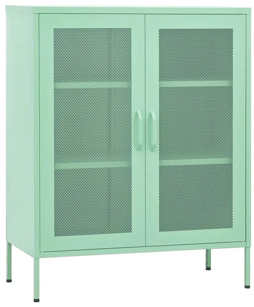 vidaXL Ντουλάπι Αποθήκευσης Χρώμα Μέντα 80 x 35 x 101,5 εκ. Ατσάλινο