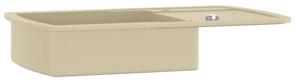 vidaXL Νεροχύτης με Μονή Γούρνα Μπεζ Γρανιτένιος