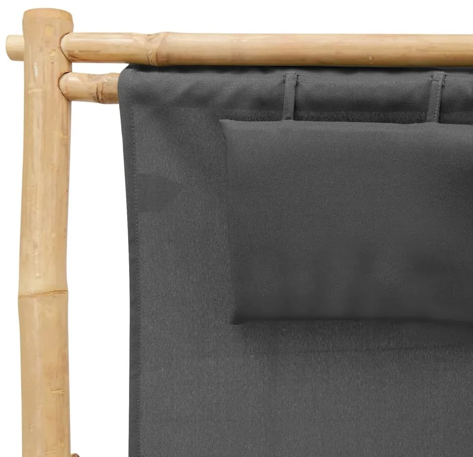 vidaXL Σεζλόνγκ Σκούρο Γκρι από Μπαμπού και Καραβόπανο