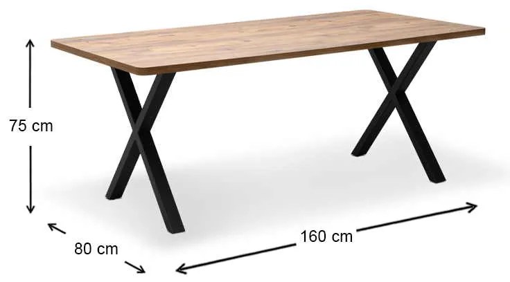 Τραπέζι Jeremy Megapap Mdf - μεταλλικό χρώμα ακακίας 160x80x75εκ.