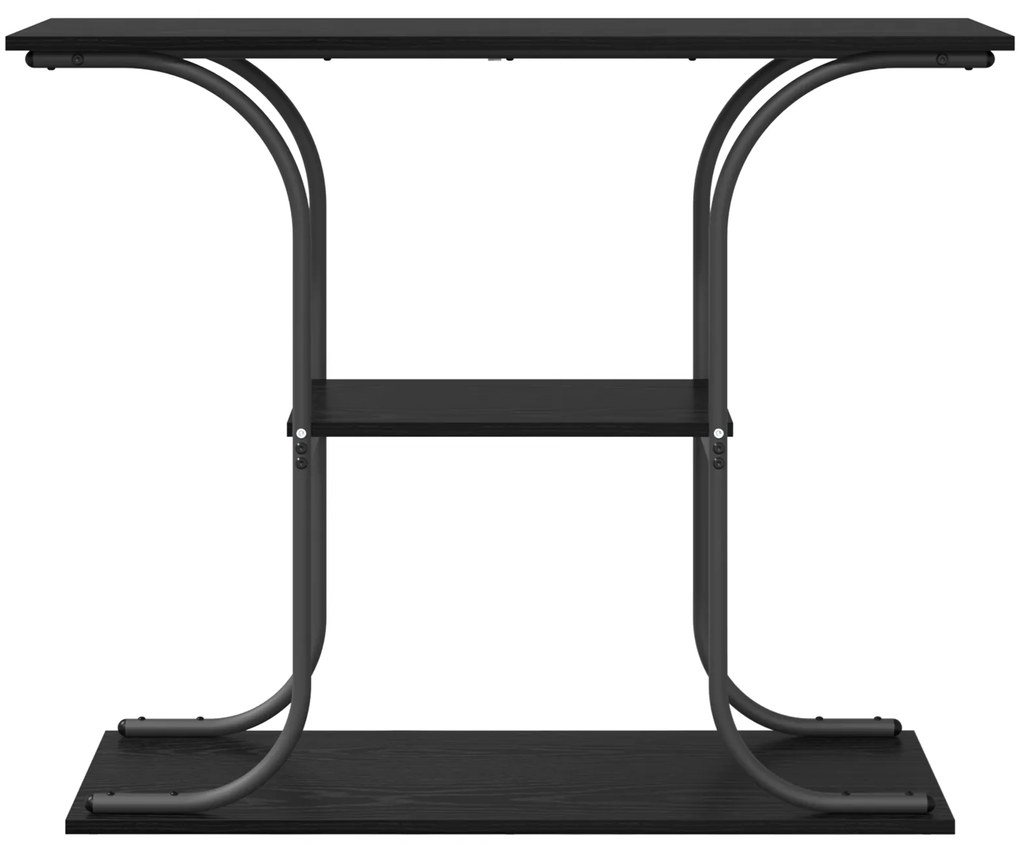 vidaXL Τραπέζι κονσόλας με ράφι Μαύρη δρυς 101 x 35 x 80.5 εκ