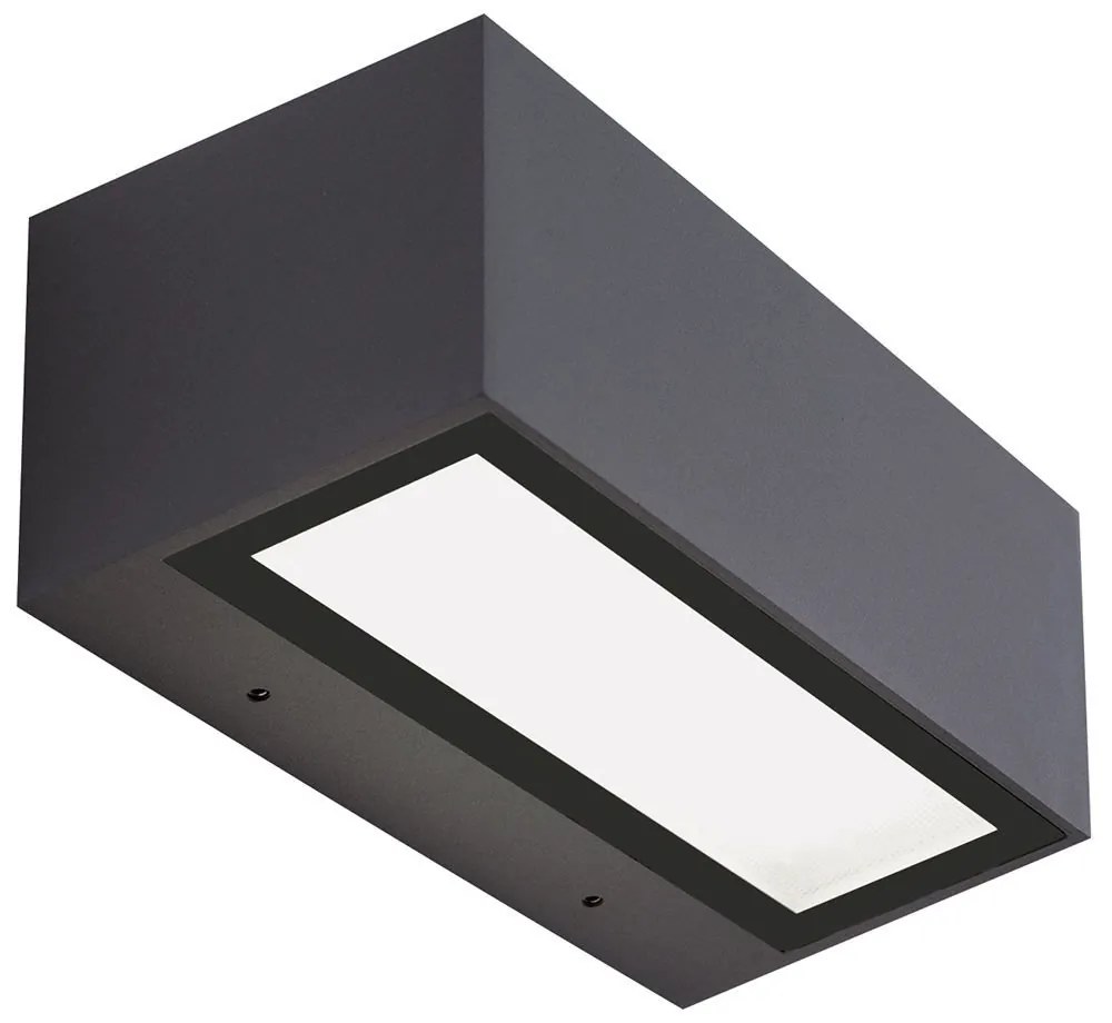 Φωτιστικό Τοίχου - Απλίκα Up&amp;Down E261 Με Οπάλ Diffuser Led 3000K 2x13W Dark Grey