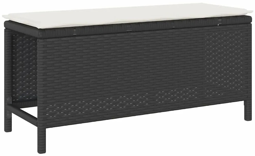 vidaXL Σέτ φαγητού για κήπο Μαύρο συνθετικό ρατάν