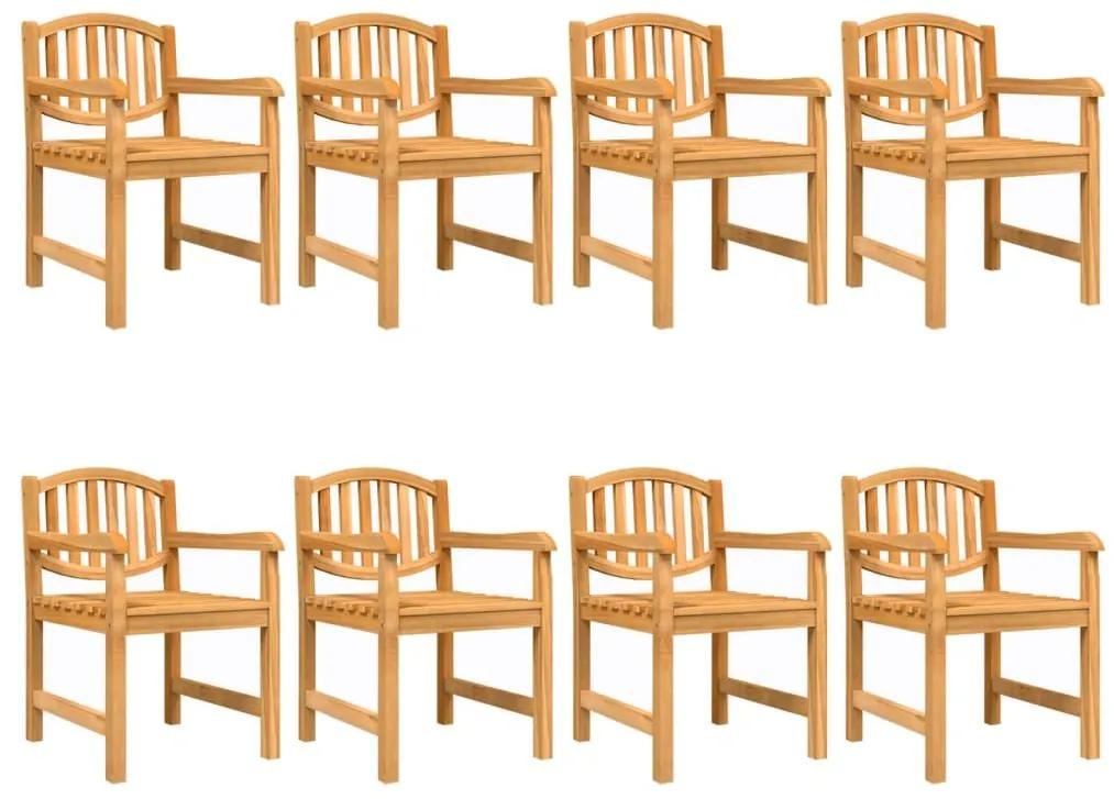 Καρέκλες Κήπου 8 τεμ. 58 x 59 x 88 εκ. από Μασίφ Ξύλο Teak - Καφέ