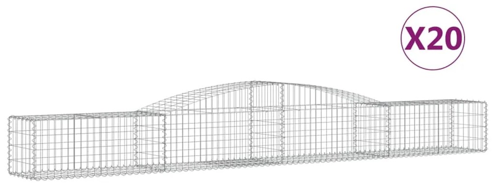 vidaXL Συρματοκιβώτια Τοξωτά 20 τεμ. 400x50x40/60 εκ. Γαλβαν. Ατσάλι