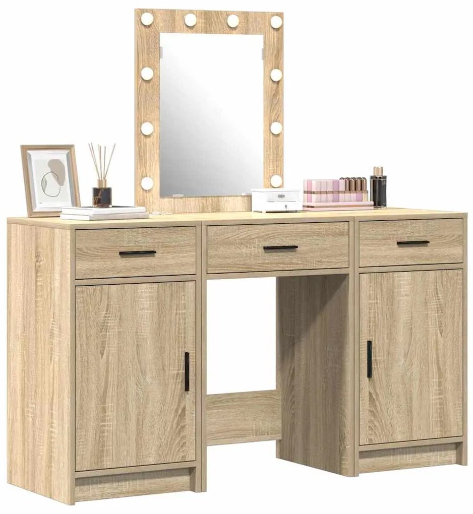 vidaXL Τραπέζι περιποίησης με συρτάρι 3 pcs Καφέ 50 x 41 x 135 εκ