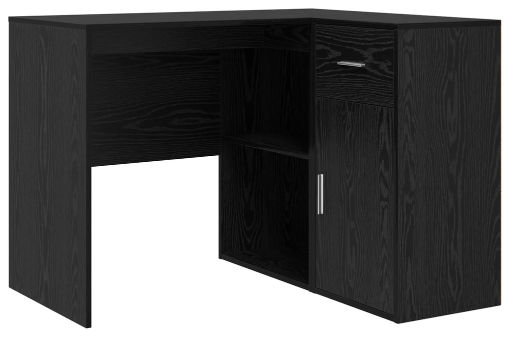 vidaXL Γραφείο Γωνίας Μαύρης Βελανιδιάς 102x88x75 cm Επεξεργασμένη Ξυλεία
