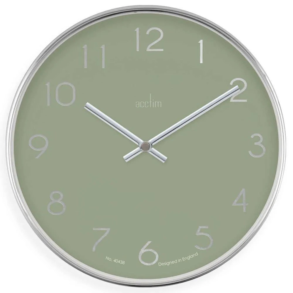 Ρολόι Τοίχου Elma ACCTIM22835 Φ25x4,2cm Chrome-Olive Acctim Plastic, Glass