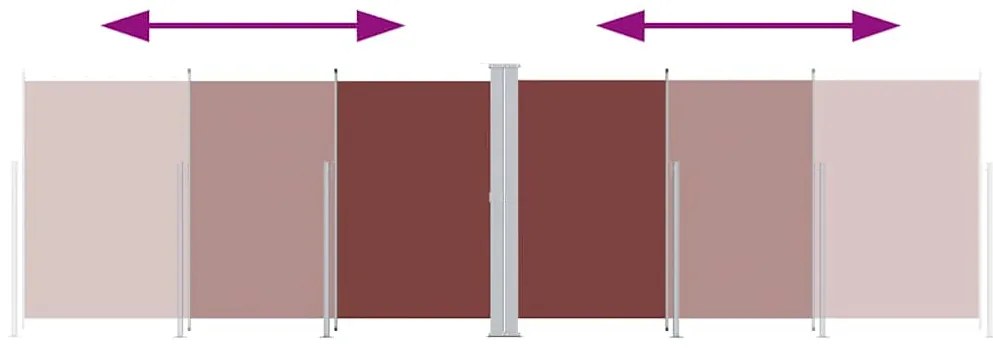 vidaXL Σκίαστρο Πλαϊνό Συρόμενο Καφέ 180 x 600 εκ.