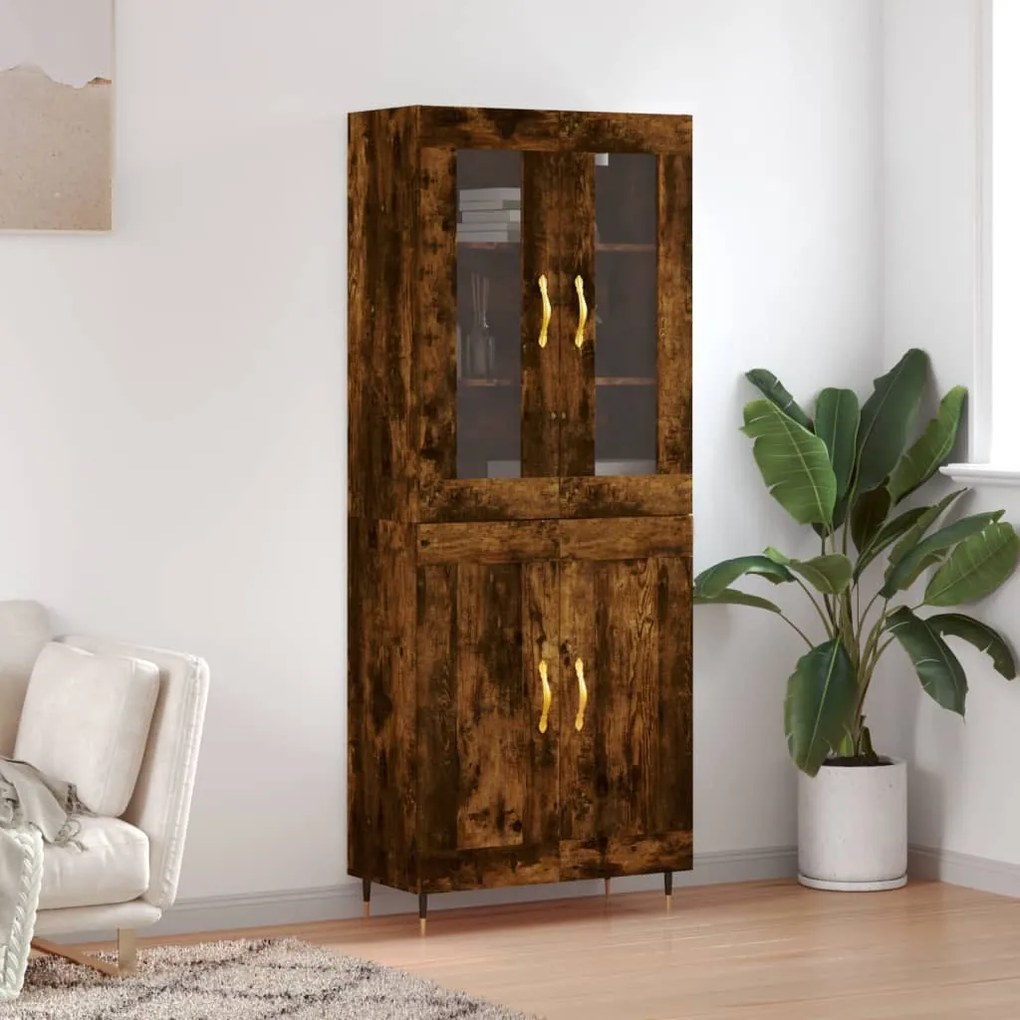 vidaXL Ντουλάπι Καπνιστή Δρυς 69,5x34x180 εκ. από Επεξεργασμένο Ξύλο