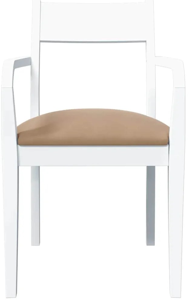 vidaXL Καρέκλες τραπεζαρίας με μαξιλάρια 2 τεμάχια Λευκό μασίφ ξύλο