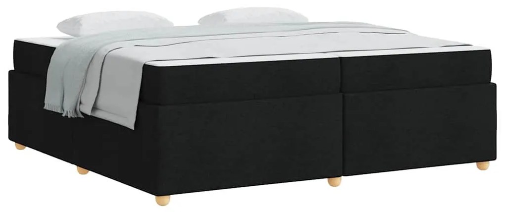 vidaXL Σκελετός Κρεβατιού με στρώμα Μαύρο 200 x 200 cm ύφασμα