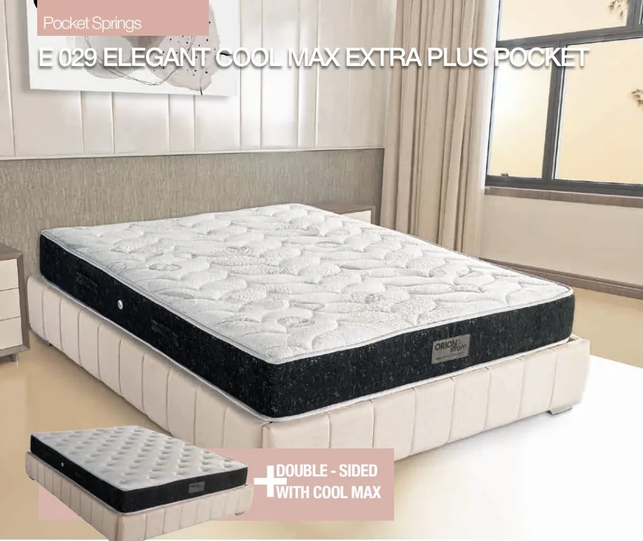 Στρώμα  E029 Elegant Cool Max Extra Plus Pocket  100×190 εκ.  Σκληρότητας: Μέτριο Orion Strom