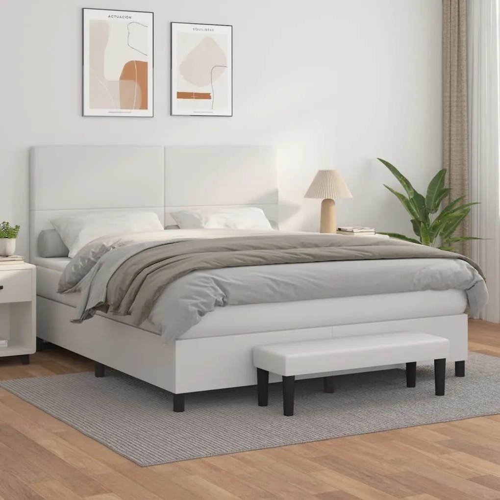 ΚΡΕΒΑΤΙ BOXSPRING ΜΕ ΣΤΡΩΜΑ ΛΕΥΚΟ 180X200 ΕΚ. ΣΥΝΘΕΤΙΚΟ ΔΕΡΜΑ 3137558