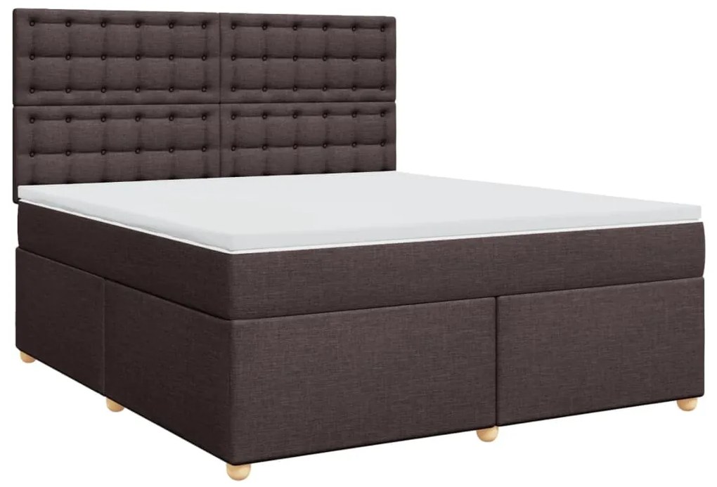 ΚΡΕΒΑΤΙ BOXSPRING ΜΕ ΣΤΡΩΜΑ ΣΚΟΥΡΟ ΚΑΦΕ 180X200 ΕΚ ΥΦΑΣΜΑΤΙΝΟ 3291376