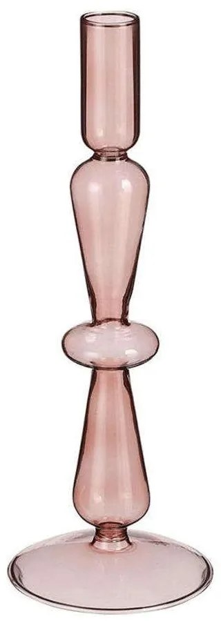Κηροπήγιο Γυάλινο 02.1121714 9x25cm Pink Glass