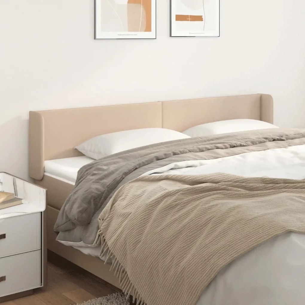 vidaXL Κεφαλάρι με Πτερύγια Καπουτσίνο 163x16x78/88εκ. Συνθετικό Δέρμα