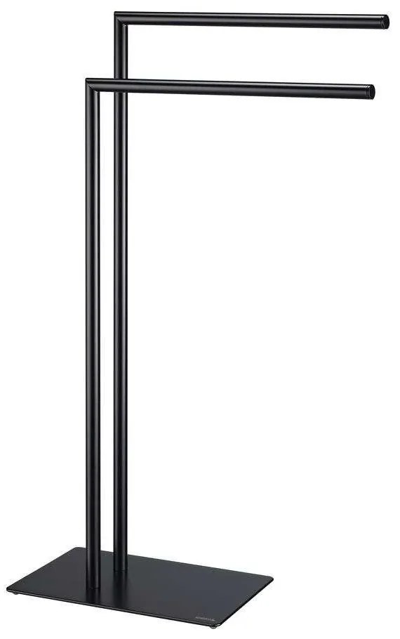 Κρεμάστρα Πετσετών Επιδαπέδια Tube 2 Θέσεων 49x20x80cm Black Sealskin Μέταλλο