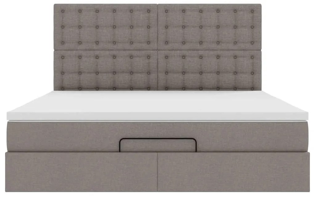 vidaXL Οθωμανικό κρεβάτι με στρώμα Taupe 160x200cm ύφασμα