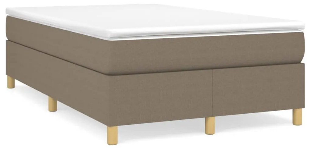 Κρεβάτι Boxspring με Στρώμα Taupe 120x200 εκ. Υφασμάτινο - Μπεζ-Γκρι