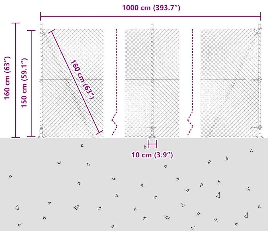 vidaXL Στύλος Περιφράξεων Πράσινο 10 x 1,5 μ (40 x 40 χιλιοστά πλέγμα)