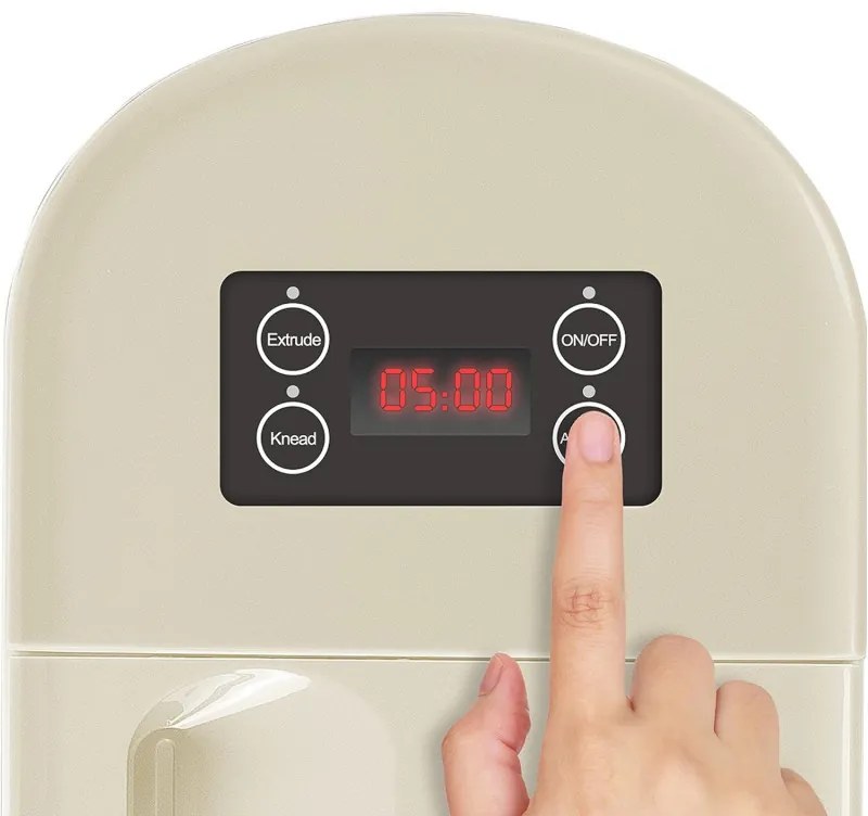 Μηχανή παρασκευής φρέσκων ζυμαρικών και σπαγγέτι Beper P102SBA500, 200W, 8 ρυθμίσεις, Ανοξείδωτο ατσάλι, Αυτόματο, Λευκό/μπεζ