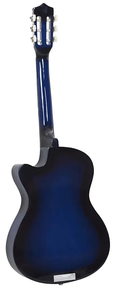 vidaXL Κιθάρα Western Classical Cutaway Σετ 12 Τεμ. 6 Χορδές Μπλε 38&quot;