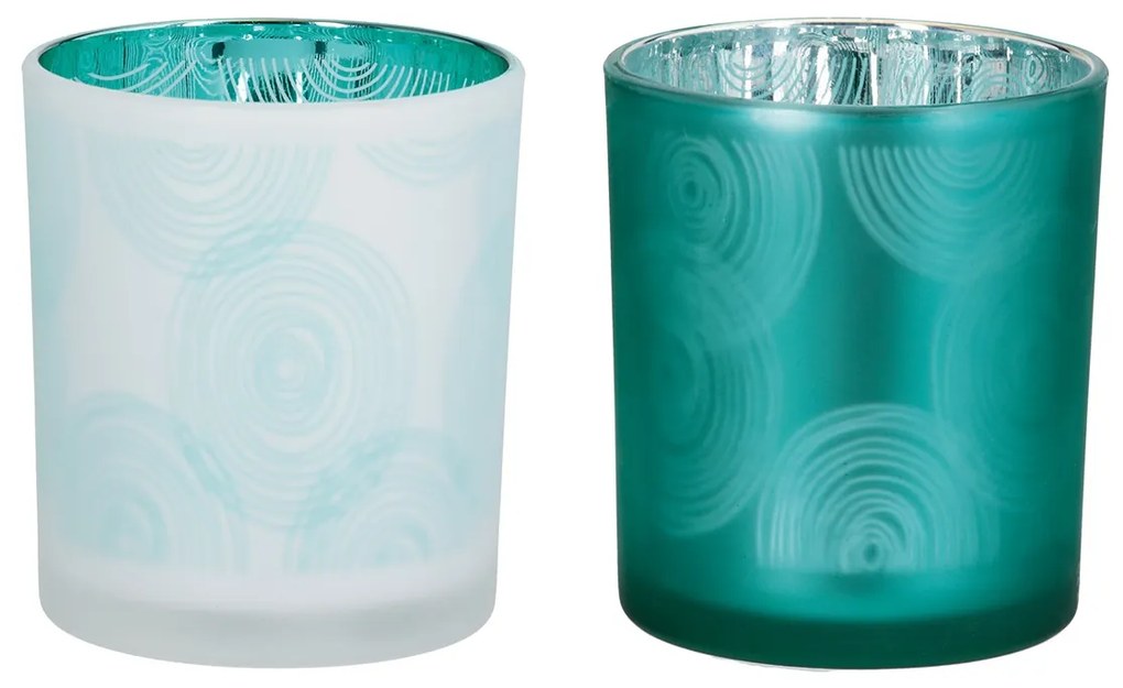 Φανάρι Γυάλινα Σκεύη Πράσινο Λευκό 2 2 Ποικιλία D9X10Cm D9X10Cm