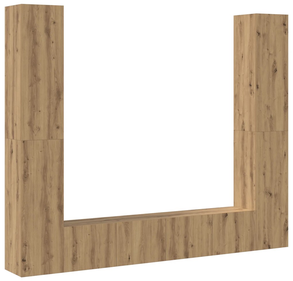 vidaXL Σετ επίπλου τηλεόρασης 6 pcs Καφέ 221 x 30 x 180 εκ.