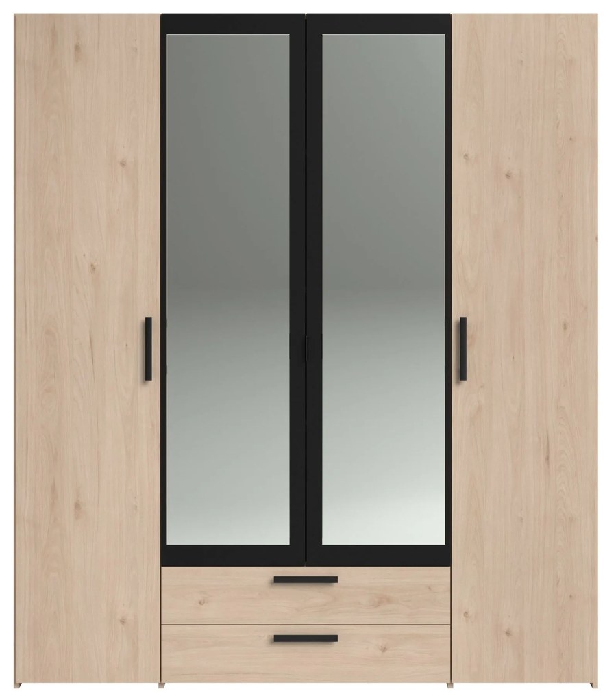 Ντουλάπα Dorm τετράφυλλη με καθρέπτη-Mauro