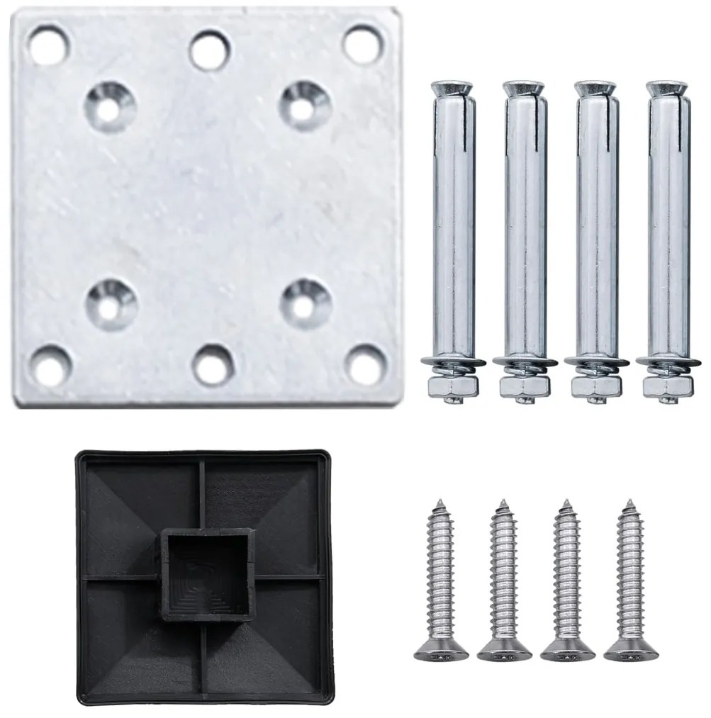 vidaXL Πάνελ Περίφραξης Μαύρο 95 x (105-180) εκ. από WPC