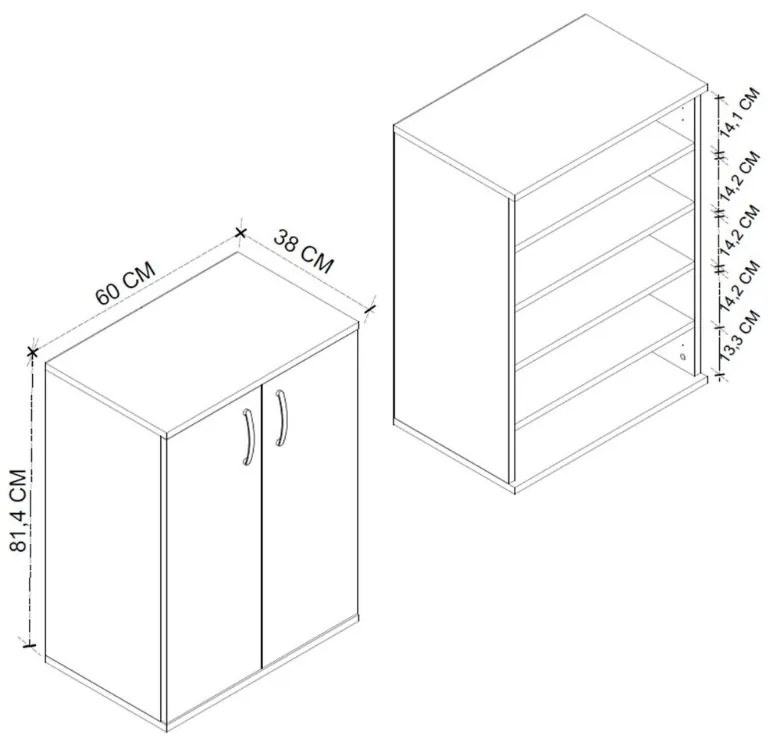 Παπουτσοθήκη - Ντουλάπι Manolo Megapap χρώμα λευκό 60x38x81,4εκ. - GP041-0084,1